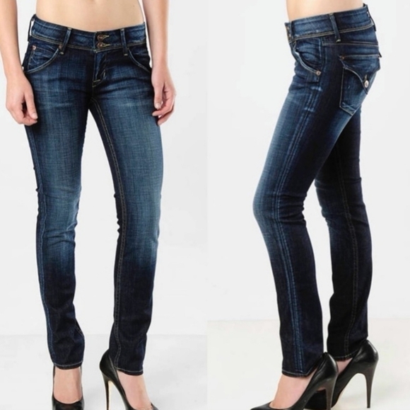 Hudson Jeans Collin Skinny Flap Pocket Denim Blue Jeans Sz 27 - Picture 1 of 15
